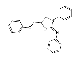 2-N-Phenylimino-3-phenyl-5-phenyloxymethyl-1,3-oxazolidine结构式