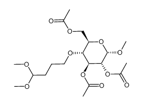 methyl 2,3,6-tri-O-acetyl-4-O-(4,4-dimethoxybutyl)-α-D-glucopyranoside结构式