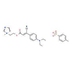 1-[2-[[beta-cyano-4-(diethylamino)cinnamoyl]oxy]ethyl]-1-methyl-1H-imidazolium toluene-p-sulphonate structure