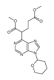 2-[9-(Tetrahydro-pyran-2-yl)-9H-purin-6-yl]-pentanedioic acid dimethyl ester结构式