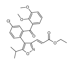 ethyl (2E)-3-{4-[4-chloro-2-(2,3-dimethoxybenzoyl)phenyl]-5-isopropylisoxazol-3-yl}acrylate结构式