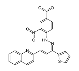 3-quinolin-2-yl-1-thiophen-2-yl-propenone (2,4-dinitro-phenyl)-hydrazone Structure