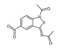 N-[1-Acetyl-5-nitro-1H-benzo[c]isothiazol-(3Z)-ylidene]-acetamide Structure