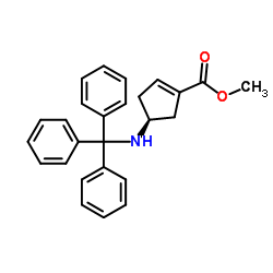 (S)-4-(三苯甲基氨基)环戊-1-烯甲酸甲酯结构式