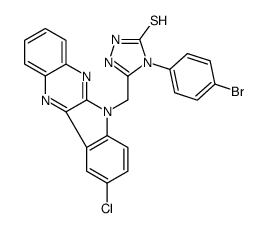 4-(4-bromophenyl)-3-[(9-chloroindolo[3,2-b]quinoxalin-6-yl)methyl]-1H-1,2,4-triazole-5-thione结构式