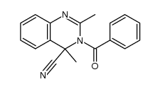 4-methyl-3-benzoyl-3,4-dihydro-2-methyl-4-quinazolinecarbonitrile结构式