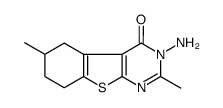 3-amino-2,6-dimethyl-5,6,7,8-tetrahydro-[1]benzothiolo[2,3-d]pyrimidin-4-one结构式