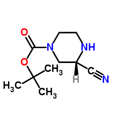 (S)-3-氰基哌嗪-1-羧酸叔丁酯结构式