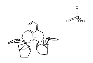 (Rh2(1,5-cyclooctadiene)2[2,6-bis((diphenylphosphanyl)methyl)thiophenolate])(ClO4) Structure