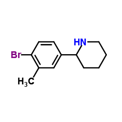 2-(4-Bromo-3-methylphenyl)piperidine结构式