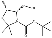 (4s,5r)-tert-butyl 4-(hydroxymethyl)-2,2,5-trimethyloxazolidine-3-carboxylate结构式