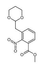 ((3-methoxycarbonyl-2-nitrophenyl)methyl)-1,3-dioxane Structure