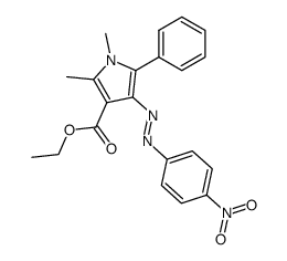 1,2-dimethyl-3-ethoxycarbonyl-4-(4-nitrophenylazo)-5-phenylpyrrole结构式