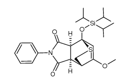 (1R*,4R*,5S*,6R*)-8-methoxy-N-phenyl-1-triisopropylsilyloxy-2-thiabicyclo[2.2.2]oct-7-ene-5,6-dicarboxylic acid imide结构式