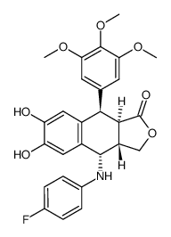 6,7-O,O-demethylene-4β-(4''-fluoroanilino)-4-desoxypodophyllotoxin Structure