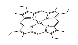 [(2,7,12,17-tetramethyl-3,8,13,18-tetraethylporphyrinato)cobalt(II)] C32H36CoN4, red结构式