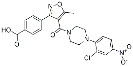4-(4-(4-(2-chloro-4-nitrophenyl)piperazine-1-carbonyl)-5-Methylisoxazol-3-yl)benzoic acid结构式