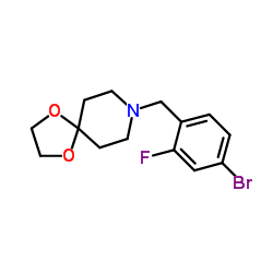 8-(4-Bromo-2-fluorobenzyl)-1,4-dioxa-8-azaspiro[4.5]decane结构式