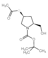 1-Pyrrolidinecarboxylic acid, 4-(acetylthio)-2-(hydroxymethyl)-, 1,1-dimethylethyl ester, (2S,4S) picture