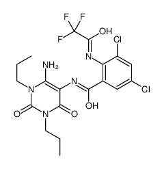 Benzamide,N-(6-amino-1,2,3,4-tetrahydro-2,4-dioxo-1,3-dipropyl-5-pyrimidinyl)-3,5-dichloro-2-[(trifluoroacetyl)amino]- (9CI) Structure