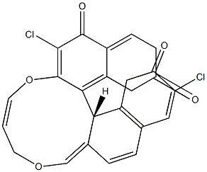 (R)-2,10-Dichloro-5H-dinaphtho[2,1-g:1,2-i] [1,5]dioxacycloundecin-3,6,9(7H)-trione Structure