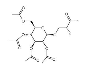 (3R)-3-Methyl-4-(2',3',4',6'-tetra-O-acetyl-β-D-glucopyranosyloxy)butan-2-one结构式