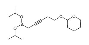 diisopropyl (5-((tetrahydro-2H-pyran-2-yl)oxy)pent-2-yn-1-yl)boronate结构式