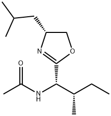 N-((1S,2S)-1-((R)-4-异丁基-4,5-二氢恶唑-2-基)-2-甲基丁基)乙酰胺结构式