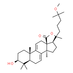 [20ξ,(+)]-3β,20-Dihydroxy-25-methoxylanosta-7,9(11)-diene-18-oic acid γ-lactone structure