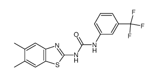 1-(5,6-dimethyl-benzothiazol-2-yl)-3-(3-trifluoromethyl-phenyl)-urea结构式