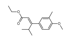 3-[4-Methoxy-3-methyl-phenyl]-4-methyl-pent-2-ensaeure-aethylester结构式