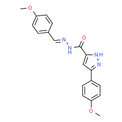 (E)-N-(4-methoxybenzylidene)-3-(4-methoxyphenyl)-1H-pyrazole-5-carbohydrazide结构式