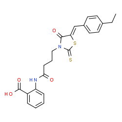 2-({4-[(5Z)-5-(4-Ethylbenzylidene)-4-oxo-2-thioxo-1,3-thiazolidin-3-yl]butanoyl}amino)benzoic acid Structure