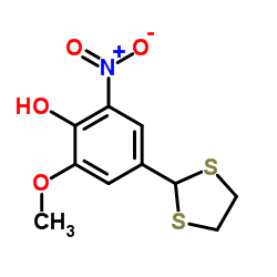 4-(1,3-Dithiolan-2-yl)-2-methoxy-6-nitrophenol结构式