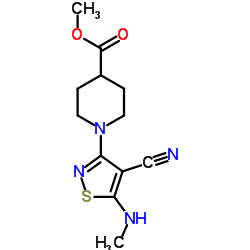 METHYL 1-[4-CYANO-5-(METHYLAMINO)-3-ISOTHIAZOLYL]-4-PIPERIDINECARBOXYLATE Structure