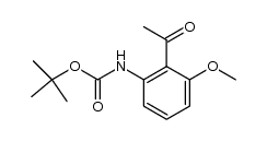 1-[2-(tert-butyloxycarbonylamino)-6-methoxyphenyl]ethanone结构式