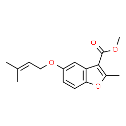 methyl 2-methyl-5-((3-methylbut-2-en-1-yl)oxy)benzofuran-3-carboxylate结构式