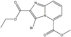 3-Bromo-imidazo[1,2-a]pyridine-2,5-dicarboxylic acid 2-ethyl ester 5-methyl ester结构式