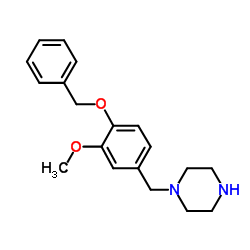 1-[4-(Benzyloxy)-3-methoxybenzyl]piperazine结构式