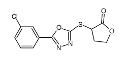 3-[[5-(3-chlorophenyl)-1,3,4-oxadiazol-2-yl]sulfanyl]oxolan-2-one结构式