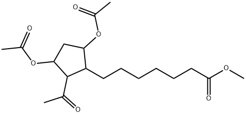 2-Acetyl-3,5-bis(acetyloxy)cyclopentaneheptanoic acid methyl ester结构式
