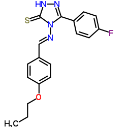 5-(4-Fluorophenyl)-4-[(E)-(4-propoxybenzylidene)amino]-2,4-dihydro-3H-1,2,4-triazole-3-thione结构式