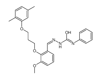 1-[[2-[3-(2,5-dimethylphenoxy)propoxy]-3-methoxyphenyl]methylideneamino]-3-phenylurea结构式