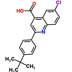 6-Chloro-2-[4-(2-methyl-2-propanyl)phenyl]-4-quinolinecarboxylic acid结构式