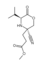 methyl 3-((3S,5S)-3-cyano-5-isopropyl-6-oxomorpholin-3-yl)propanoate结构式