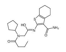 Benzo[b]thiophene-3-carboxamide, 2-[[[cyclopentyl(1-oxobutyl)amino]acetyl]amino]-4,5,6,7-tetrahydro- (9CI) structure