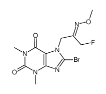 8-bromo-7-(3-fluoro-2-methoxyimino-propyl)-1,3-dimethyl-3,7-dihydro-purine-2,6-dione结构式