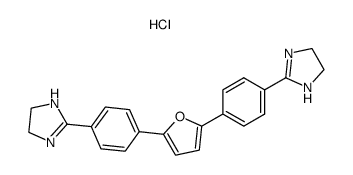 2,5-bis<4-(4,5-dihydro-1H-imidazol-2-yl)phenyl>furan dihydrochloride Structure