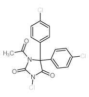 1-acetyl-3-chloro-5,5-bis(4-chlorophenyl)imidazolidine-2,4-dione结构式
