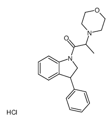 2-Morpholin-4-yl-1-(3-phenyl-2,3-dihydro-indol-1-yl)-propan-1-one; hydrochloride结构式